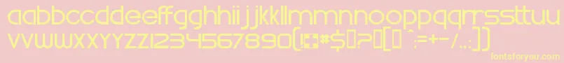 Fonte WhatTimeIsIt – fontes amarelas em um fundo rosa