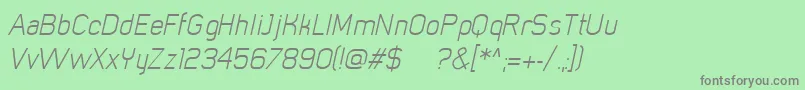 MistergiaccoLightoblique Font – Gray Fonts on Green Background