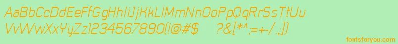 MistergiaccoLightoblique Font – Orange Fonts on Green Background