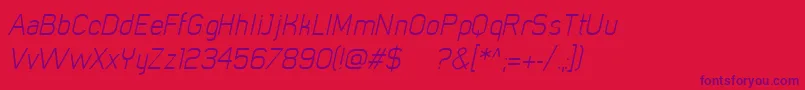 MistergiaccoLightoblique Font – Purple Fonts on Red Background