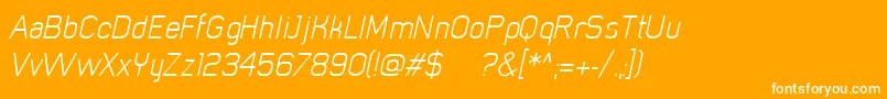 MistergiaccoLightoblique Font – White Fonts on Orange Background
