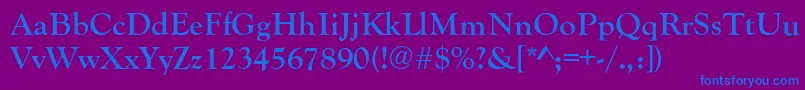 フォントGoudyRetrospectiveSsiBold – 紫色の背景に青い文字