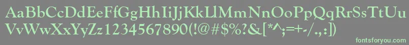 GoudyRetrospectiveSsiBold Font – Green Fonts on Gray Background