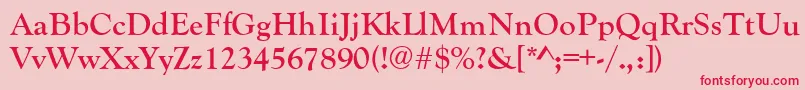 GoudyRetrospectiveSsiBold Font – Red Fonts on Pink Background