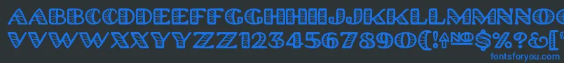 Platinumhubcapsspoked Font – Blue Fonts on Black Background