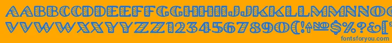 Platinumhubcapsspoked Font – Blue Fonts on Orange Background