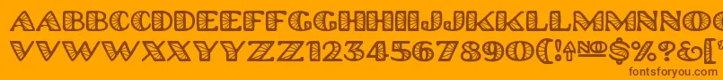 Platinumhubcapsspoked Font – Brown Fonts on Orange Background