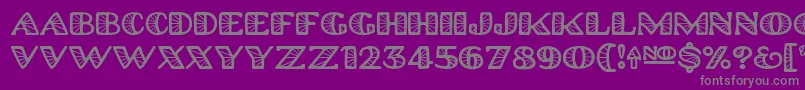 フォントPlatinumhubcapsspoked – 紫の背景に灰色の文字