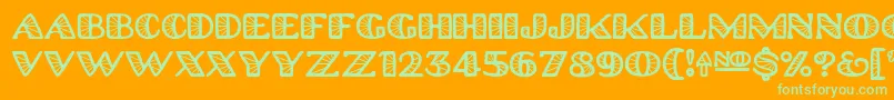 Platinumhubcapsspoked-Schriftart – Grüne Schriften auf orangefarbenem Hintergrund