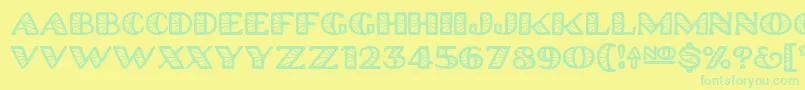 Platinumhubcapsspoked Font – Green Fonts on Yellow Background