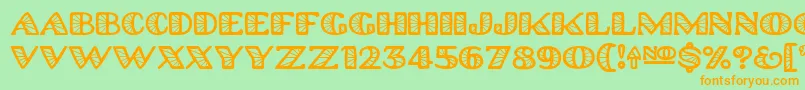 Platinumhubcapsspoked Font – Orange Fonts on Green Background