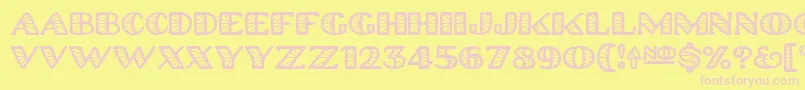 Platinumhubcapsspoked Font – Pink Fonts on Yellow Background
