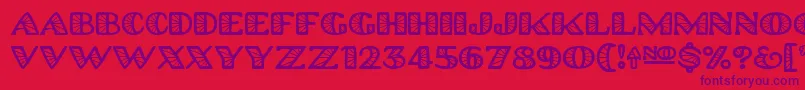 Platinumhubcapsspoked Font – Purple Fonts on Red Background