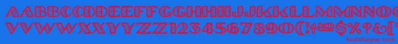 Platinumhubcapsspoked Font – Red Fonts on Blue Background