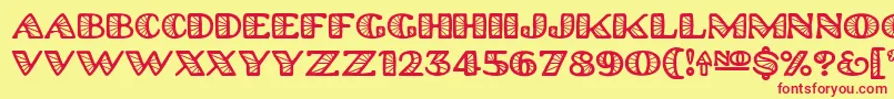 Platinumhubcapsspoked Font – Red Fonts on Yellow Background