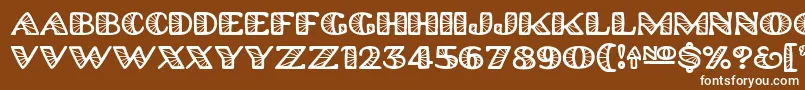 Шрифт Platinumhubcapsspoked – белые шрифты на коричневом фоне