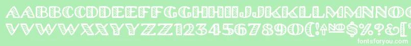 Platinumhubcapsspoked Font – White Fonts on Green Background