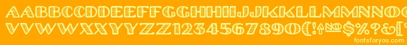 Platinumhubcapsspoked Font – Yellow Fonts on Orange Background