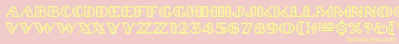 Platinumhubcapsspoked Font – Yellow Fonts on Pink Background