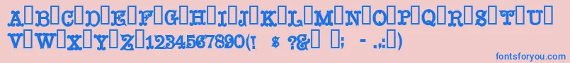 Mustachio Font – Blue Fonts on Pink Background