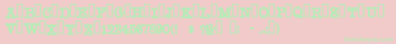 Mustachio Font – Green Fonts on Pink Background