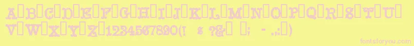 Mustachio Font – Pink Fonts on Yellow Background