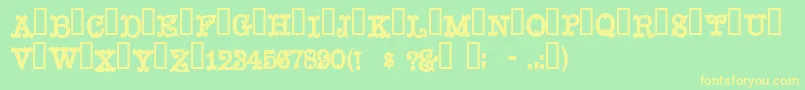 Mustachio Font – Yellow Fonts on Green Background