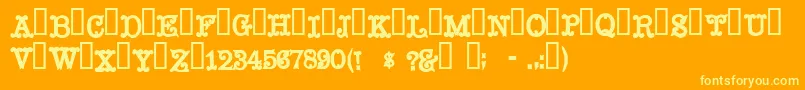 Mustachio Font – Yellow Fonts on Orange Background