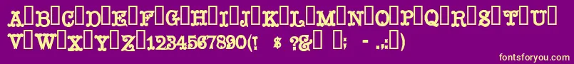 Mustachio Font – Yellow Fonts on Purple Background