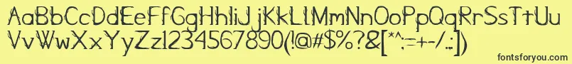 KampungZombie-Schriftart – Schwarze Schriften auf gelbem Hintergrund