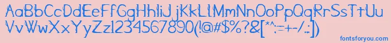 KampungZombie-Schriftart – Blaue Schriften auf rosa Hintergrund