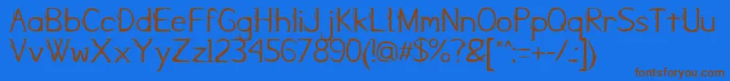 KampungZombie-Schriftart – Braune Schriften auf blauem Hintergrund