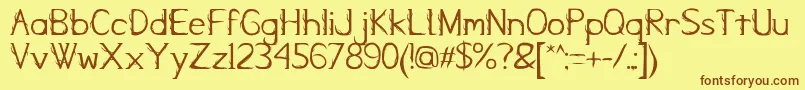 KampungZombie Font – Brown Fonts on Yellow Background