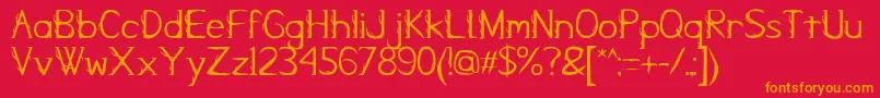 KampungZombie-Schriftart – Orangefarbene Schriften auf rotem Hintergrund