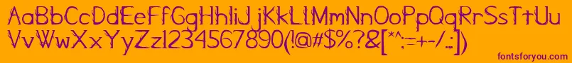 KampungZombie-fontti – violetit fontit oranssilla taustalla