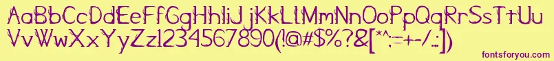 KampungZombie Font – Purple Fonts on Yellow Background