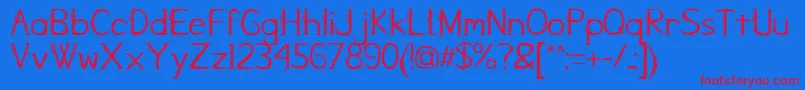 KampungZombie Font – Red Fonts on Blue Background