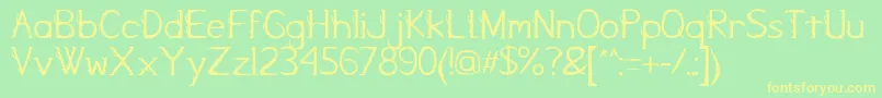 KampungZombie Font – Yellow Fonts on Green Background