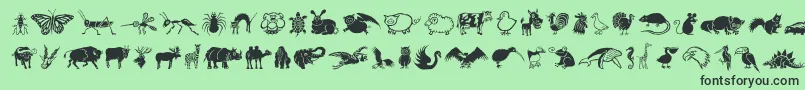 DfWildlifeLetPlain.1.0 Font – Black Fonts on Green Background