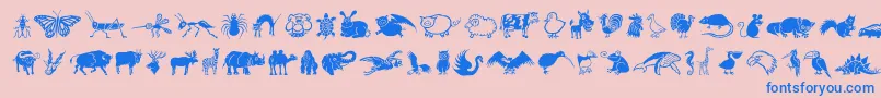 DfWildlifeLetPlain.1.0 Font – Blue Fonts on Pink Background