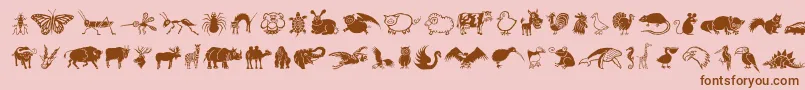 DfWildlifeLetPlain.1.0 Font – Brown Fonts on Pink Background