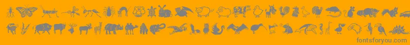 DfWildlifeLetPlain.1.0 Font – Gray Fonts on Orange Background