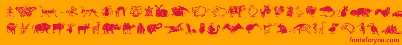 DfWildlifeLetPlain.1.0 Font – Red Fonts on Orange Background