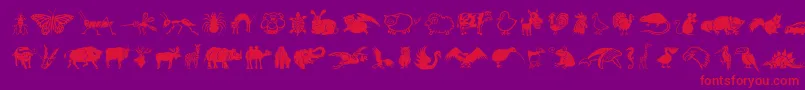 DfWildlifeLetPlain.1.0-Schriftart – Rote Schriften auf violettem Hintergrund