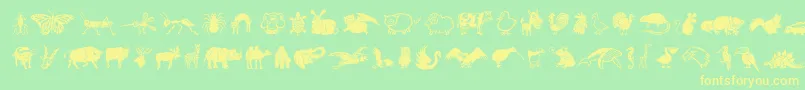 DfWildlifeLetPlain.1.0-Schriftart – Gelbe Schriften auf grünem Hintergrund