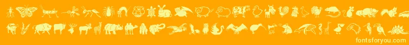 DfWildlifeLetPlain.1.0 Font – Yellow Fonts on Orange Background