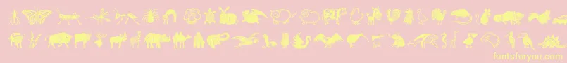 DfWildlifeLetPlain.1.0 Font – Yellow Fonts on Pink Background