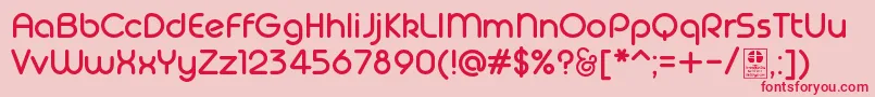 フォントGeomaRegularDemo – ピンクの背景に赤い文字