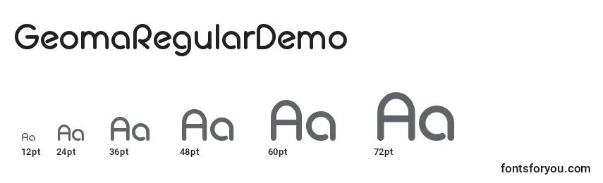 GeomaRegularDemo font sizes