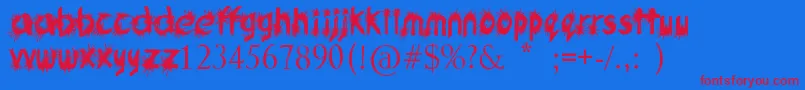 InkStudio Font – Red Fonts on Blue Background